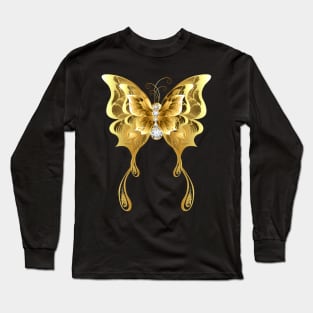 Three Gold and Diamond Butterflies Long Sleeve T-Shirt